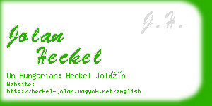 jolan heckel business card